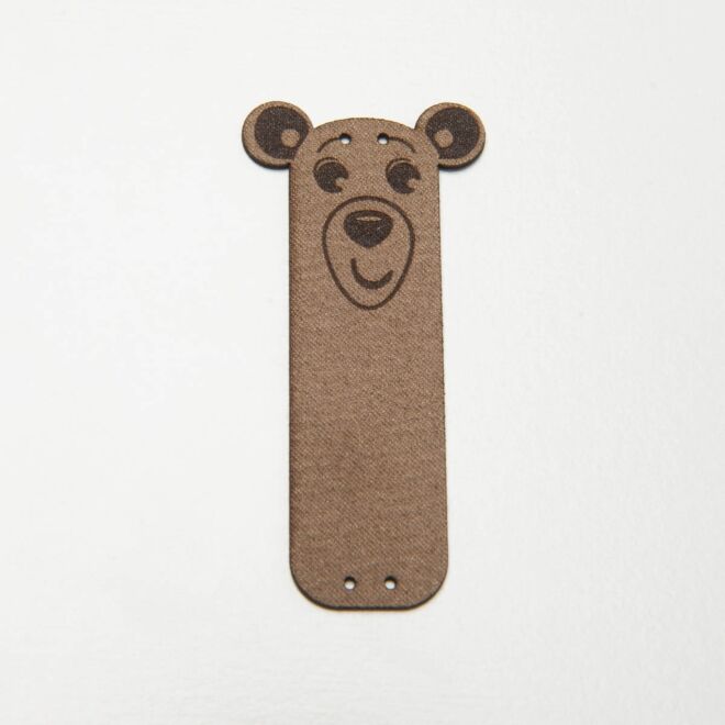 Aufnäher (klappbar) Bärenkopf dunkelbeige