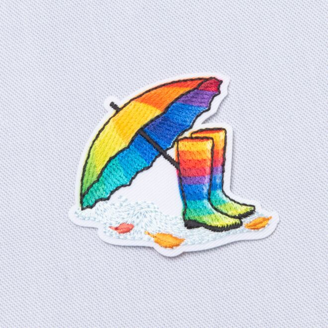 Aufbügler Gummistiefel bunt (ca. 5cm groß)