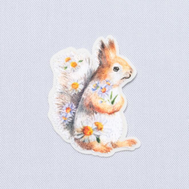 Aufbügler "Blumen-Eichhörnchen"
