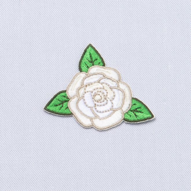 Aufbügler "Rose mit Blättern" ecru