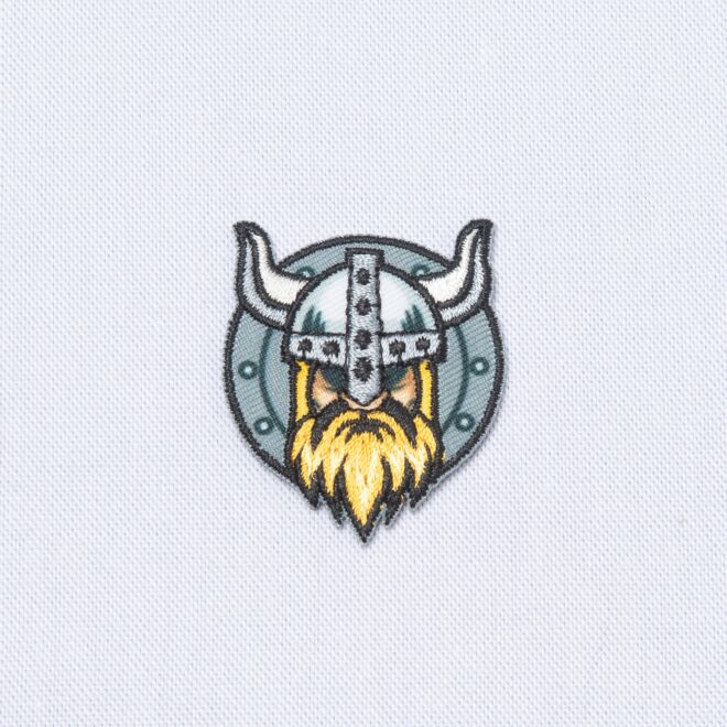 Aufbügler Wikinger mit Goldbart (ca. 4cm groß)