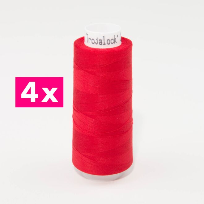 Amann-Mettler Trojalock Overlockgarn No. 120, 4x 2500m/gleiche Farbe - rot 