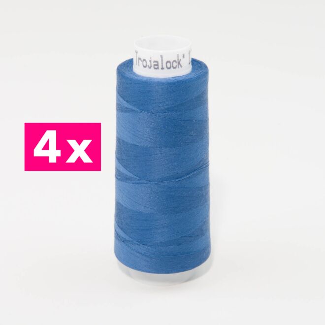 Amann-Mettler Trojalock Overlockgarn No. 120, 4x 2500m/gleiche Farbe - blau