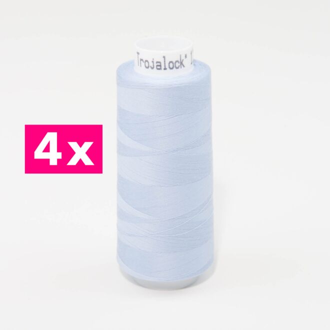 Amann-Mettler Trojalock Overlockgarn No. 120, 4x 2500m/gleiche Farbe - eisblau