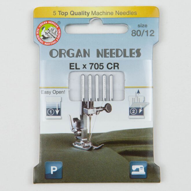 Organ ELx705 Chromium Overlocknadeln 80, 130/705H, Eco Pack