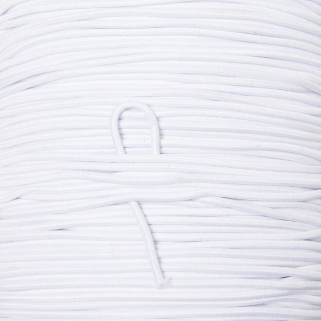 2mm Gummikordel weiß - OHNE Latex - hypoallergen