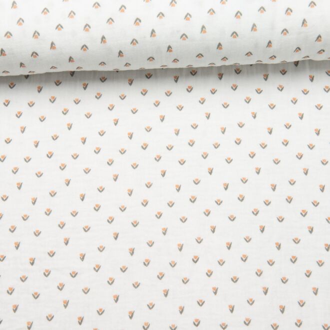 Musselin "Mini Tulips" weiß