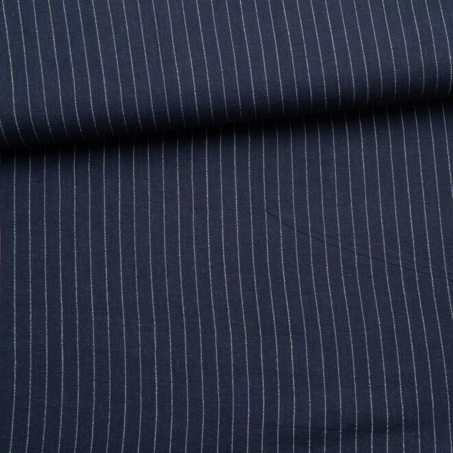 Viskose-Leinen Streifen marine