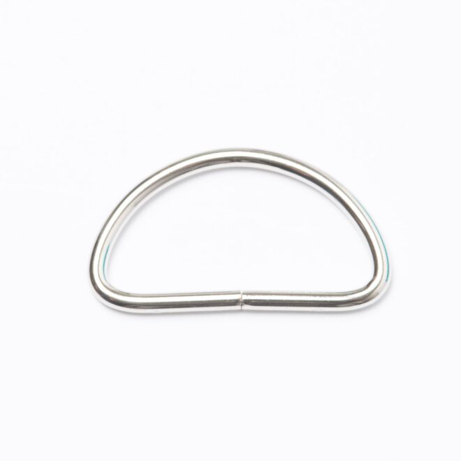 40mm D-Ring/Halbring silber