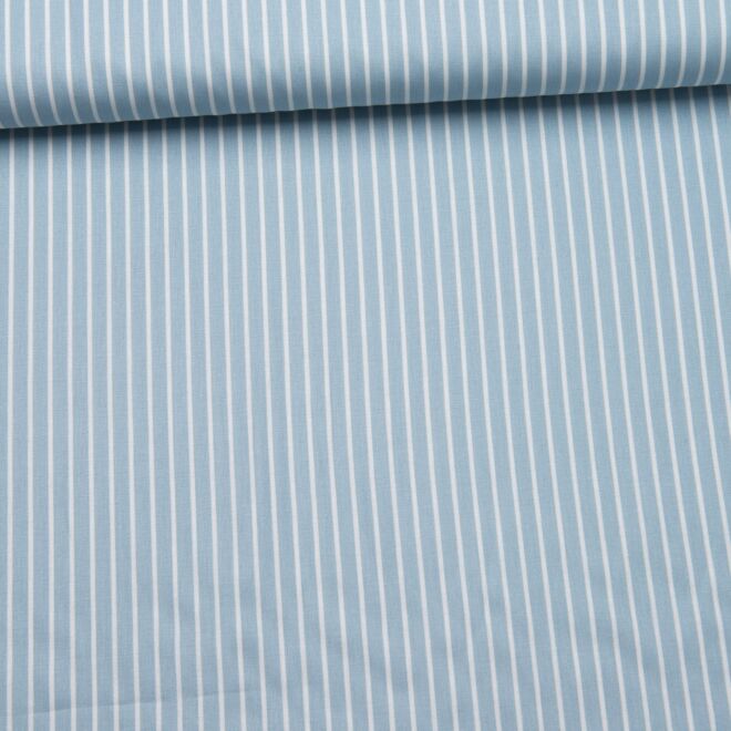 Webware Streifen stahlblau/weiß