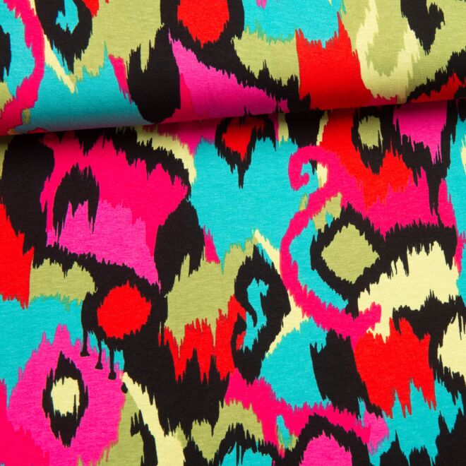 Viskosejersey Ibiza bunt