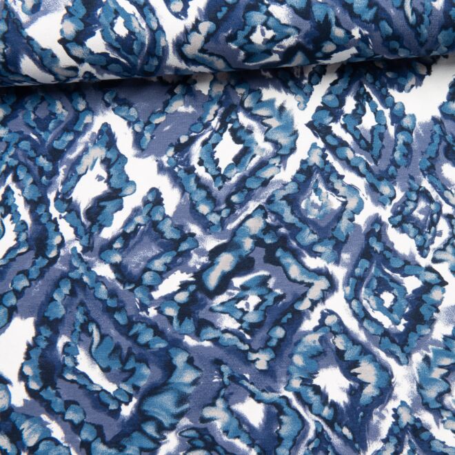 Viskosejersey Paisley ecru