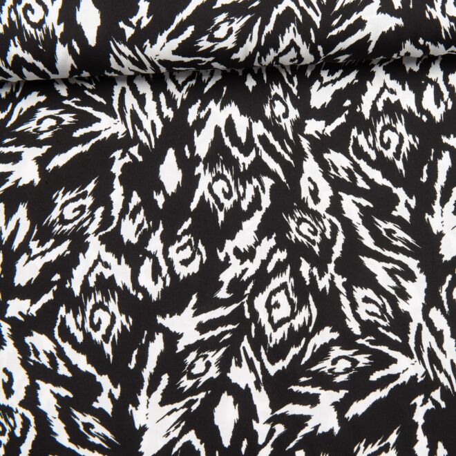 Viskose Geoflowers fuchsia/indigo