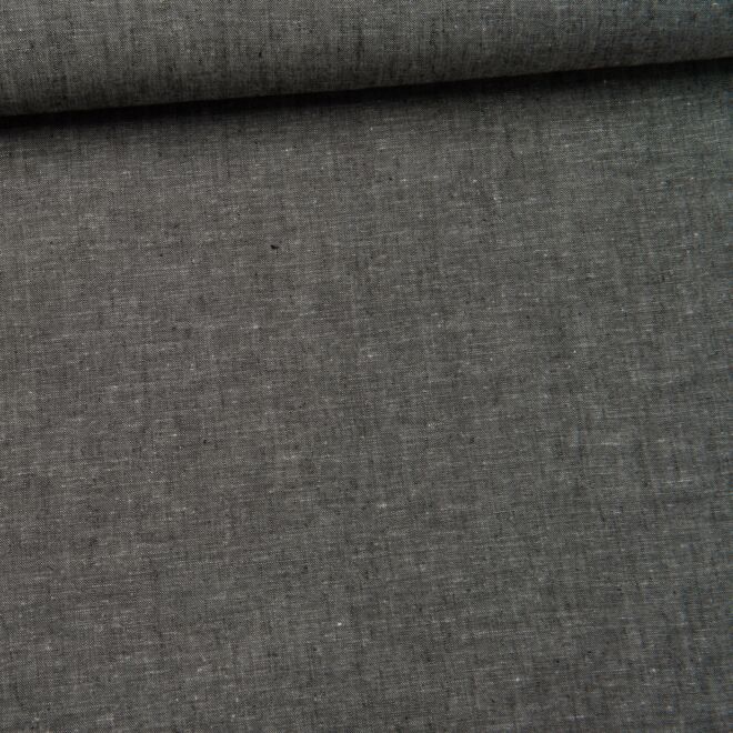 Leinen-Baumwolle schwarz-meliert