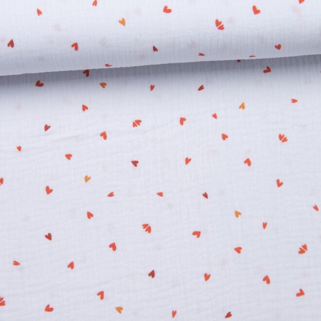 Musselin Herzen weiß