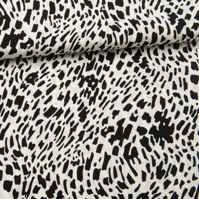 Viskose Wild Animal Print weiß