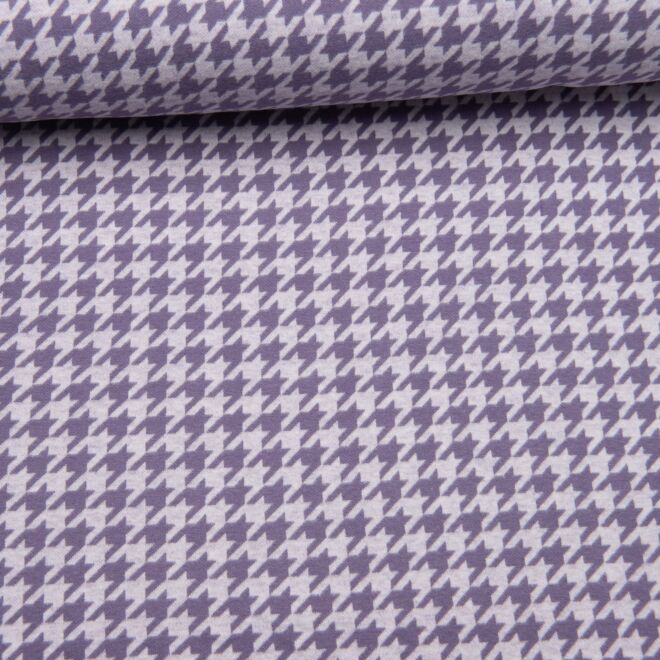 Jaquardjersey Xaver Hahnentritt lila