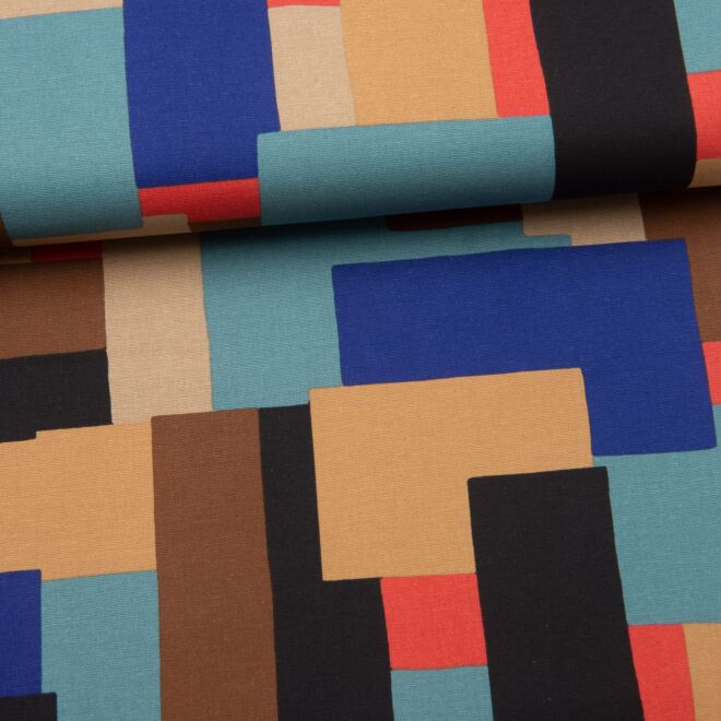 Canvas Abstract cognac/blau