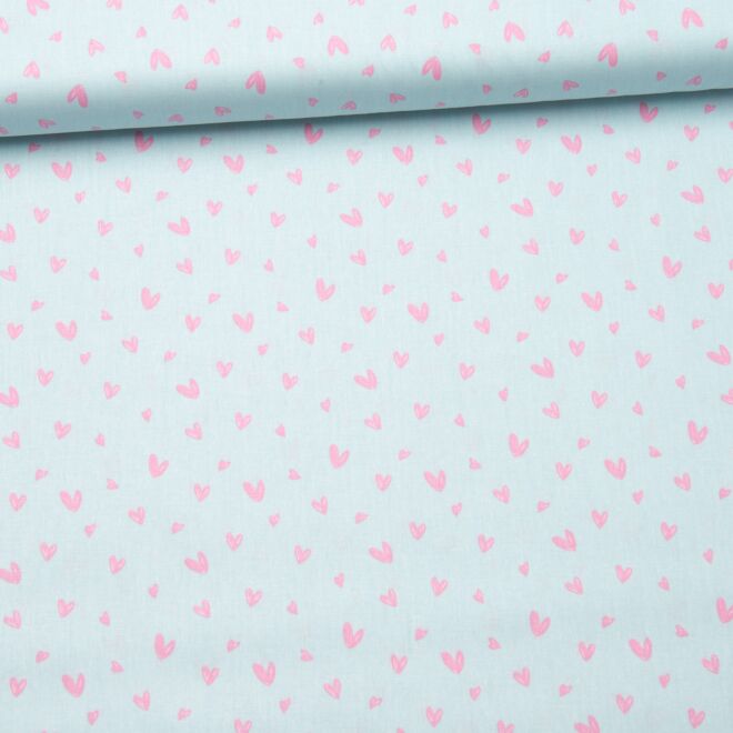 Webware Kleine Herzen rosa auf hellblau