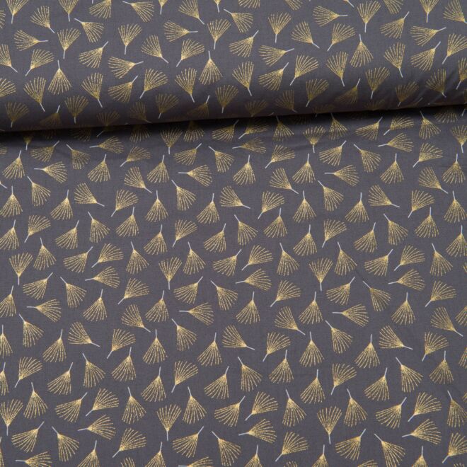 Goldene Fächer Baumwolle grau