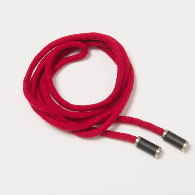 Fertigkordel mit schwarzen Endstücken - dunkelrot