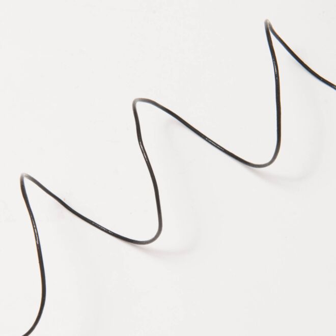 1mm Echtleder-Band schwarz glänzend