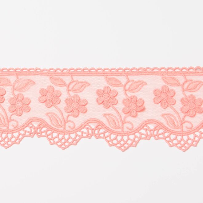 85mm Spitze "Blumen" koralle