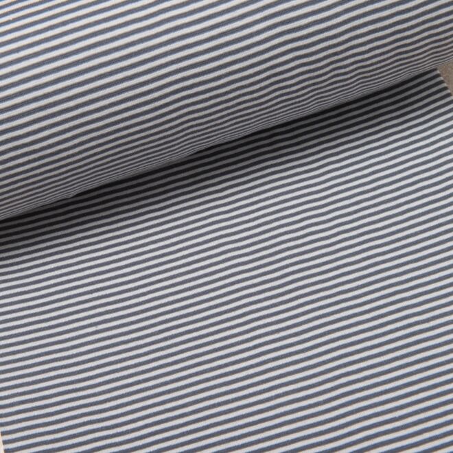 Ringelbündchen "Basic" hellgrau/dunkelgrau