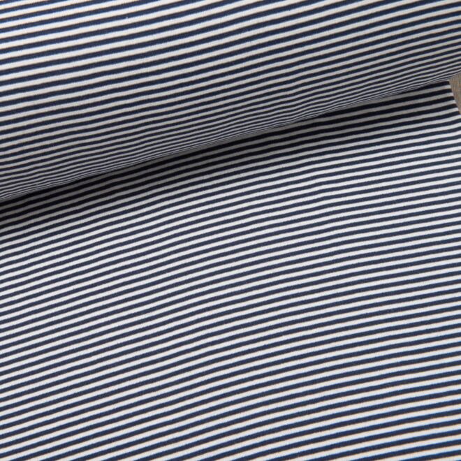 Ringelbündchen "Basic" navy/weiß