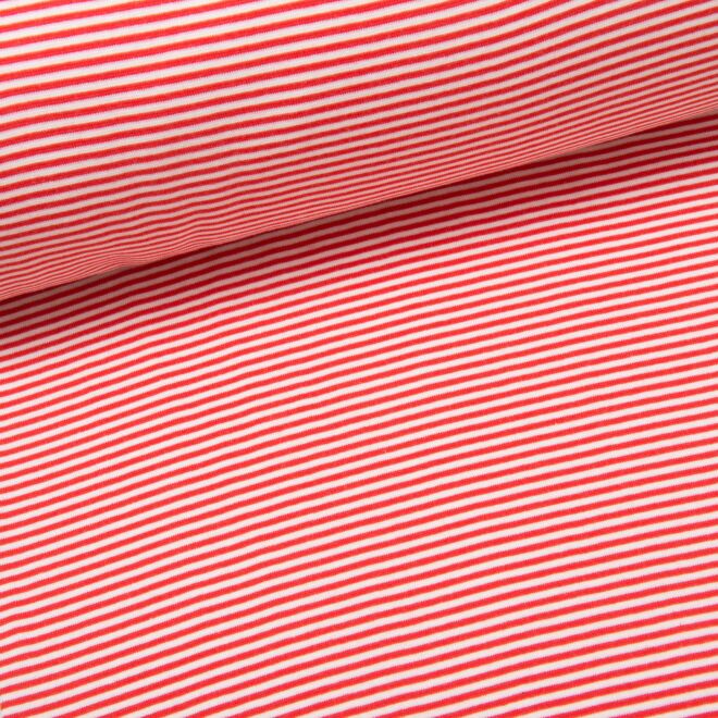 Ringelbündchen "Basic" rot/weiß 