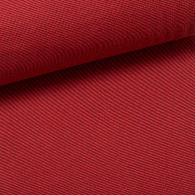 Ringelbündchen "Small Basic" rot/aubergine