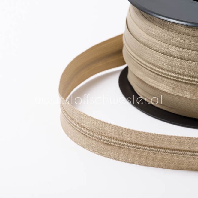 3mm Endlos-Reißverschluss dunkelbeige