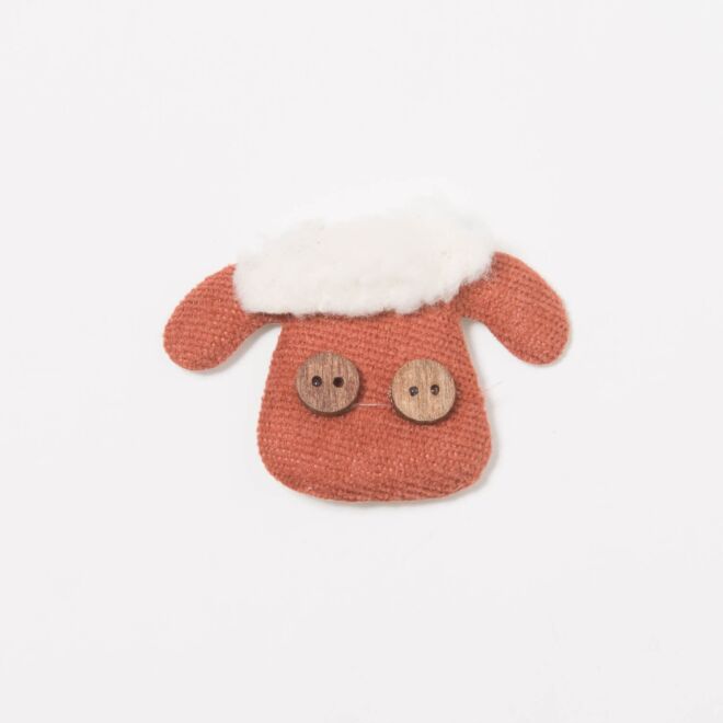 Kuschelschaf Aufnäher dunkles orange