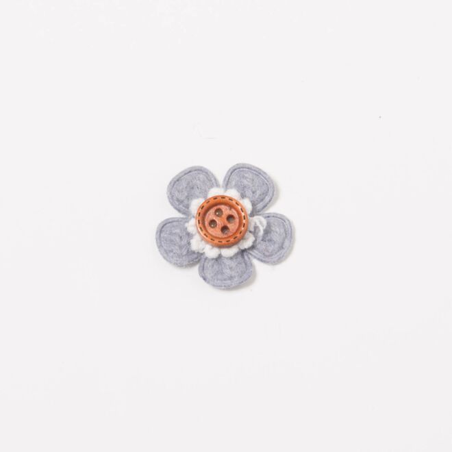 Knopfblume Aufnäher blaugrau