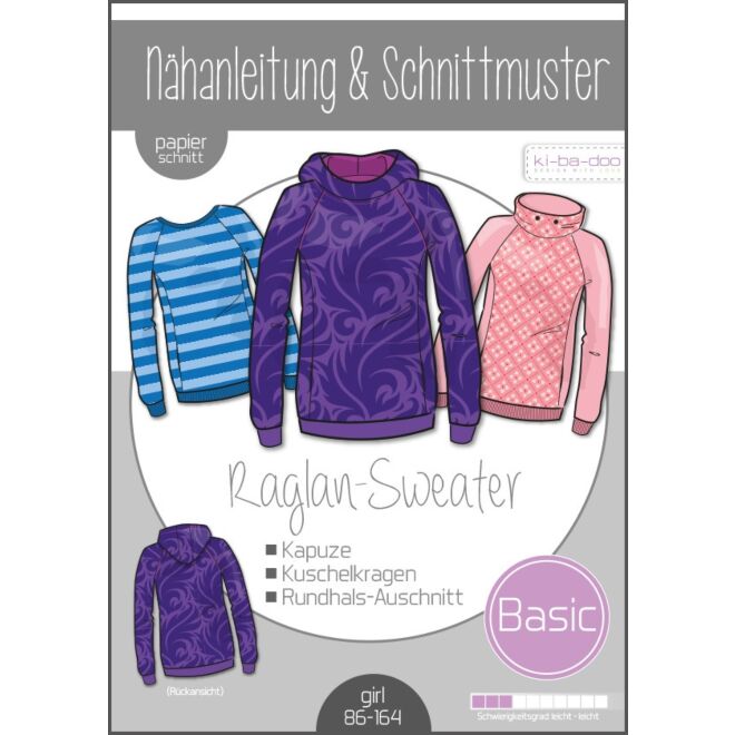 Papierschnittmuster "Kinder Basic Raglan Sweater"