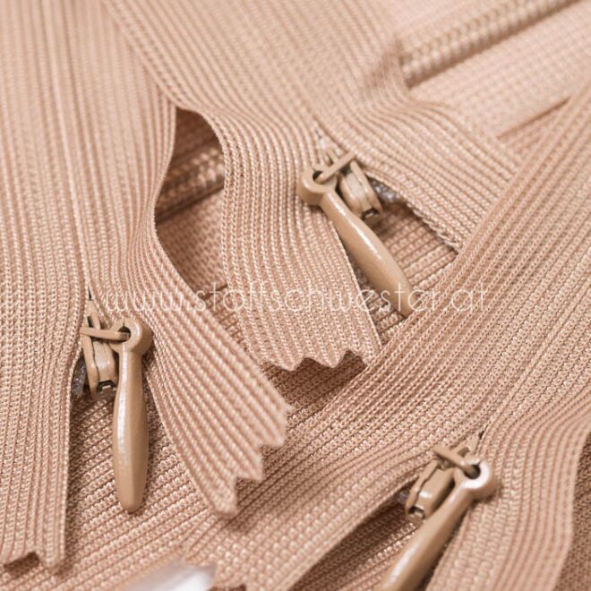 22cm Nahtverdeckter Reißverschluss beige