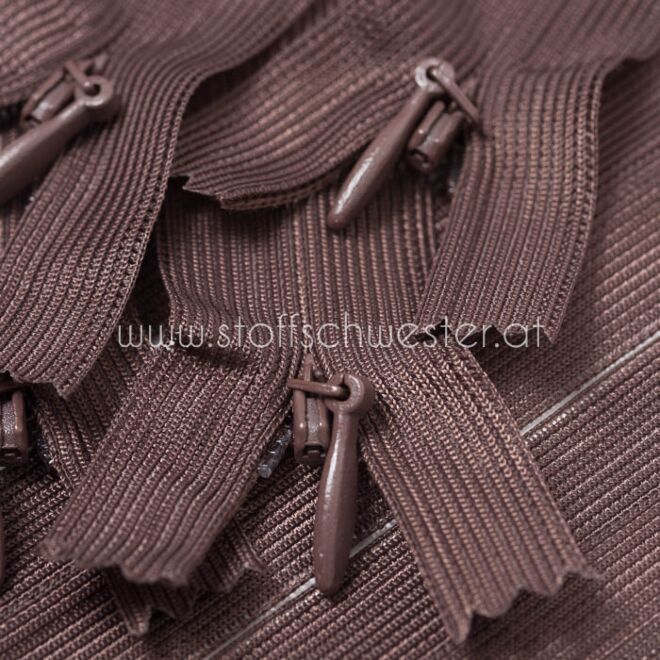 18cm Nahtverdeckter Reißverschluss dunkelbraun
