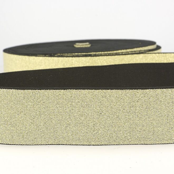 40mm Glitzergummiband hellgold