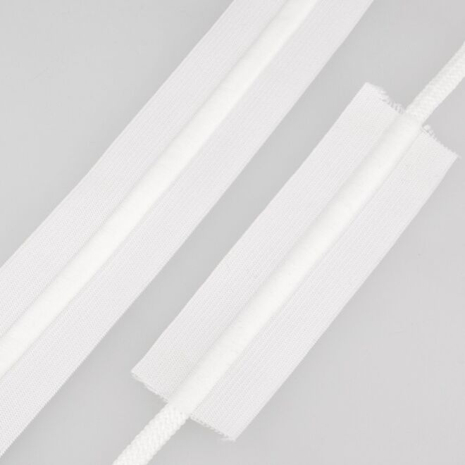 38mm Bund-Gummi mit Kordelzug weiß