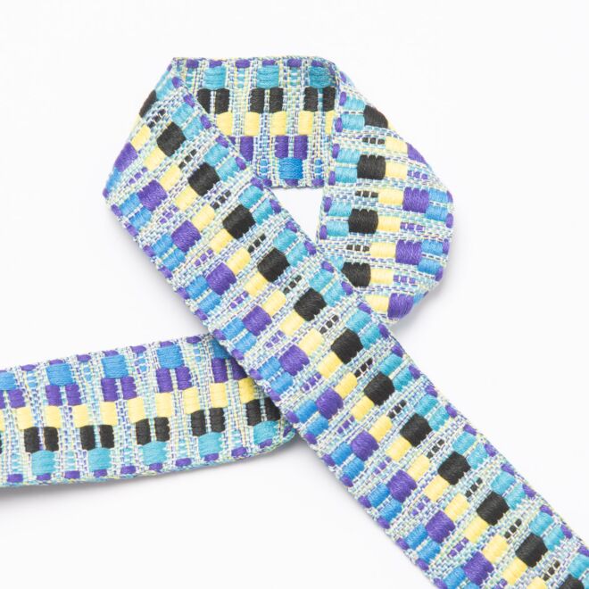 40mm Gurtband Inka rosa/grau