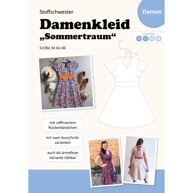 Papierschnittmuster Damenkleid "Sommertraum" by Stoffschwester