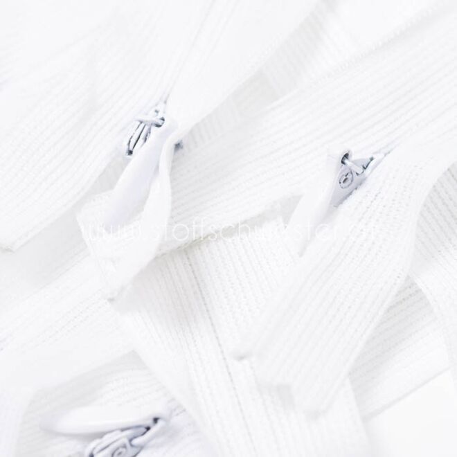 18cm Nahtverdeckter Reißverschluss weiß