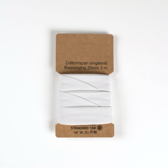 3m Jersey-Schrägband "Emilia" weiß