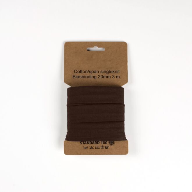 3m Jersey-Schrägband "Emilia" dunkelbraun