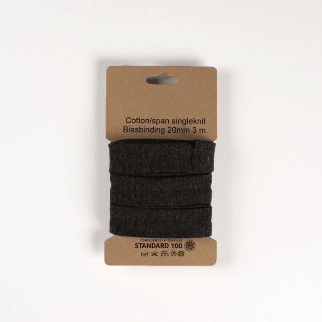 3m Jersey-Schrägband "Emilia" dunkelgrau-meliert