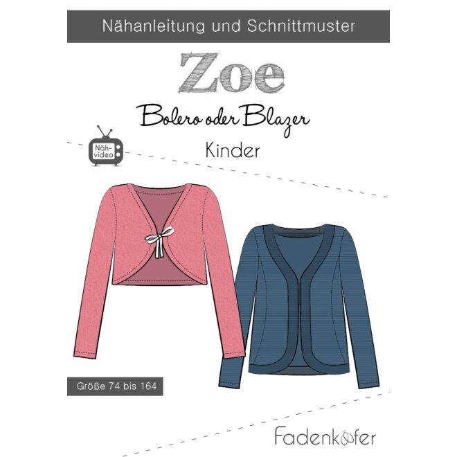 Papierschnittmuster Bolero "Zoe" Kinder
