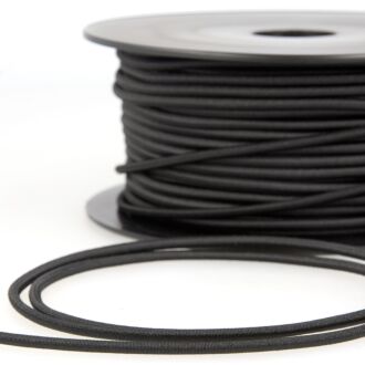 3mm Rundgummi schwarz (aus Kunstseide)