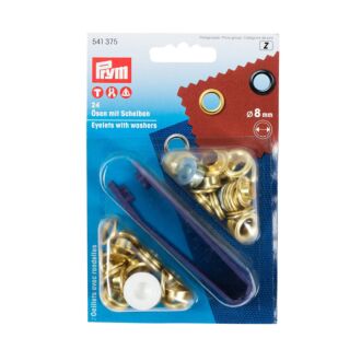 Prym Ösen mit Scheiben 8mm gold