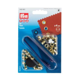 Prym Ösen mit Scheiben 4mm gold