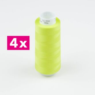 Amann-Mettler Trojalock Overlockgarn No. 120, 4x 2500m/gleiche Farbe - Farbe gelbgrün